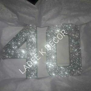 Glitter Bling Number Sign